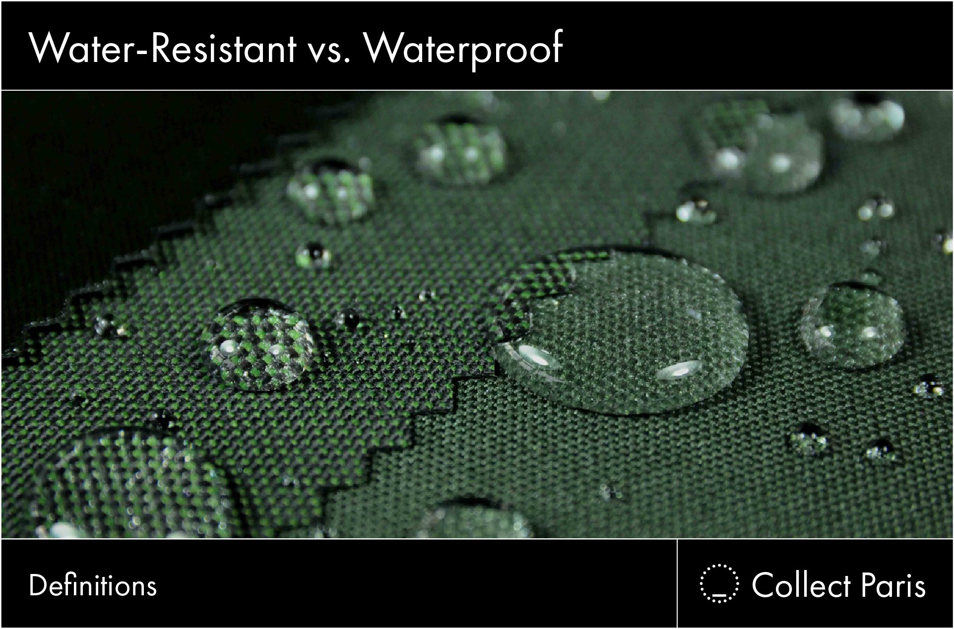 Waterproof vs. water repellent vs. water resistant